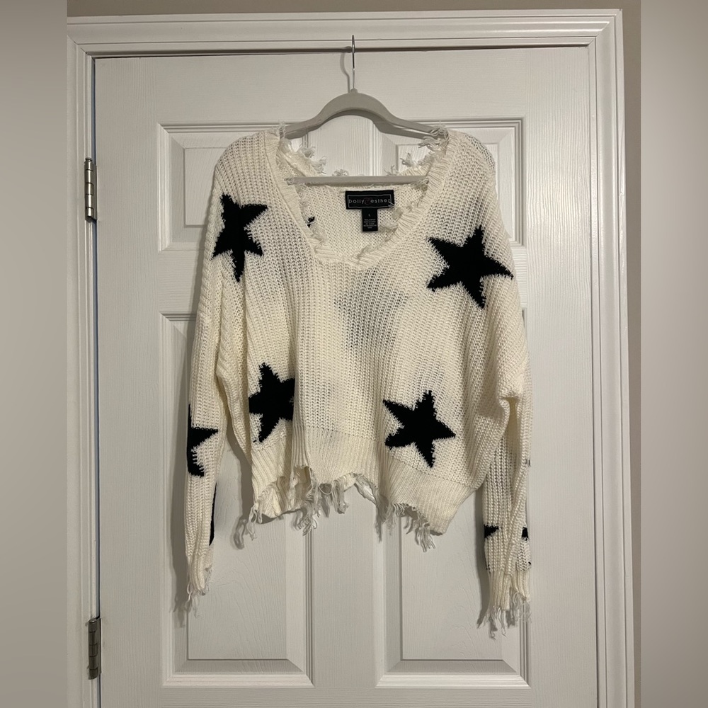 Cream and Black Star Sweater!